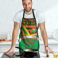 Burkina Faso Apron with Green Tribal Pattern Design and National Flag Motif - Wonder Print Shop