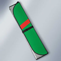 Burkina Faso Auto Sun Shade with Green Tribal Pattern Design and National Flag Motif - Wonder Print Shop