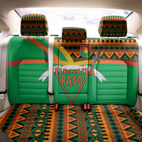 Burkina Faso Back Car Seat Cover with Green Tribal Pattern Design and National Flag Motif - Wonder Print Shop