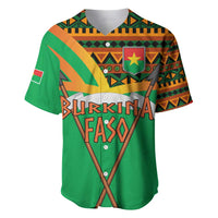 Burkina Faso Baseball Jersey with Green Tribal Pattern Design and National Flag Motif - Wonder Print Shop
