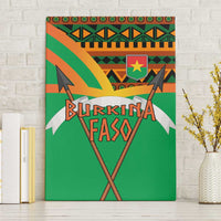 Burkina Faso Canvas Wall Art with Green Tribal Pattern Design and National Flag Motif - Wonder Print Shop