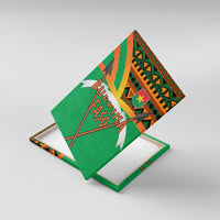 Burkina Faso Canvas Wall Art with Green Tribal Pattern Design and National Flag Motif - Wonder Print Shop