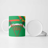 Burkina Faso Ceramic Mug with Green Tribal Pattern Design and National Flag Motif - Wonder Print Shop