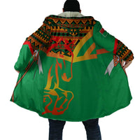 Burkina Faso Cloak with Green Tribal Pattern Design and National Flag Motif - Wonder Print Shop