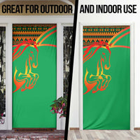 Burkina Faso Door Cover with Green Tribal Pattern Design and National Flag Motif - Wonder Print Shop