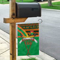 Burkina Faso Garden Flag with Green Tribal Pattern Design and National Flag Motif - Wonder Print Shop