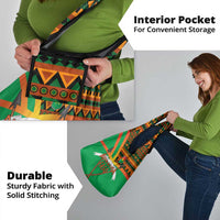 Burkina Faso Grocery Bag with Green Tribal Pattern Design and National Flag Motif - Wonder Print Shop