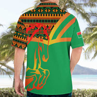 Burkina Faso Hawaiian Shirt with Green Tribal Pattern Design and National Flag Motif - Wonder Print Shop