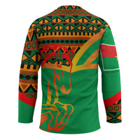 Burkina Faso Hockey Jersey with Green Tribal Pattern Design and National Flag Motif - Wonder Print Shop