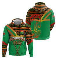 Burkina Faso Hoodie with Green Tribal Pattern Design and National Flag Motif - Wonder Print Shop