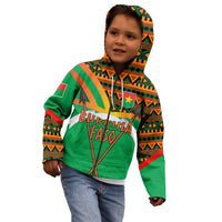 Burkina Faso Kid Hoodie with Green Tribal Pattern Design and National Flag Motif - Wonder Print Shop