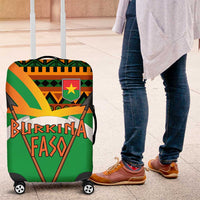 Burkina Faso Luggage Cover with Green Tribal Pattern Design and National Flag Motif - Wonder Print Shop