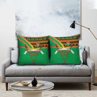 Burkina Faso Pillow Cover with Green Tribal Pattern Design and National Flag Motif - Wonder Print Shop