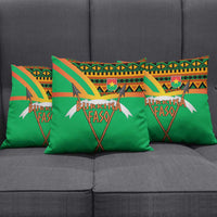 Burkina Faso Pillow Cover with Green Tribal Pattern Design and National Flag Motif - Wonder Print Shop