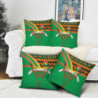 Burkina Faso Pillow Cover with Green Tribal Pattern Design and National Flag Motif - Wonder Print Shop
