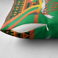Burkina Faso Pillow Cover with Green Tribal Pattern Design and National Flag Motif - Wonder Print Shop
