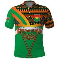 Burkina Faso Polo Shirt with Green Tribal Pattern Design and National Flag Motif - Wonder Print Shop