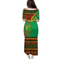 Burkina Faso Puletasi with Green Tribal Pattern Design and National Flag Motif - Wonder Print Shop