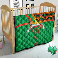 Burkina Faso Quilt with Green Tribal Pattern Design and National Flag Motif - Wonder Print Shop