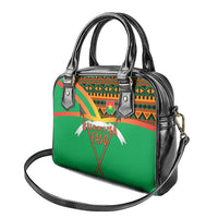 Burkina Faso Shoulder Handbag with Green Tribal Pattern Design and National Flag Motif - Wonder Print Shop