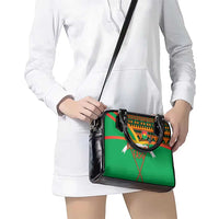 Burkina Faso Shoulder Handbag with Green Tribal Pattern Design and National Flag Motif - Wonder Print Shop