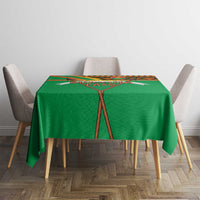 Burkina Faso Tablecloth with Green Tribal Pattern Design and National Flag Motif - Wonder Print Shop
