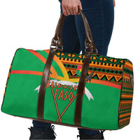 Burkina Faso Travel Bag with Green Tribal Pattern Design and National Flag Motif - Wonder Print Shop