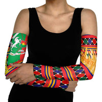 Burkina Faso Arm Sleeves with Red Green Blue Geometric - Wonder Print Shop