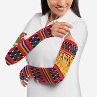 Burkina Faso Arm Sleeves with Red Green Blue Geometric - Wonder Print Shop