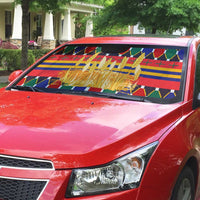 Burkina Faso Auto Sun Shade with Red Green Blue Geometric - Wonder Print Shop
