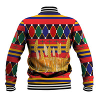 Burkina Faso Baseball Jacket with Red Green Blue Geometric - Wonder Print Shop