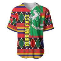 Burkina Faso Baseball Jersey with Red Green Blue Geometric - Wonder Print Shop
