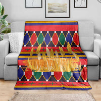 Burkina Faso Blanket with Red Green Blue Geometric - Wonder Print Shop