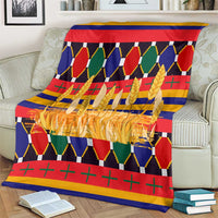 Burkina Faso Blanket with Red Green Blue Geometric - Wonder Print Shop