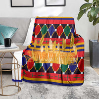 Burkina Faso Blanket with Red Green Blue Geometric - Wonder Print Shop