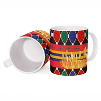 Burkina Faso Ceramic Mug with Red Green Blue Geometric - Wonder Print Shop