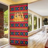 Burkina Faso Door Cover with Red Green Blue Geometric - Wonder Print Shop