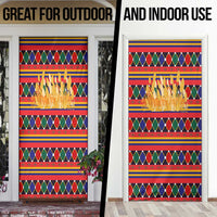 Burkina Faso Door Cover with Red Green Blue Geometric - Wonder Print Shop