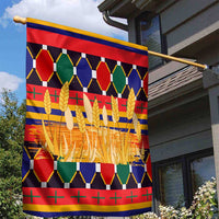 Burkina Faso Garden Flag with Red Green Blue Geometric - Wonder Print Shop