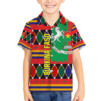 Burkina Faso Hawaiian Shirt with Red Green Blue Geometric - Wonder Print Shop