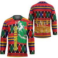 Burkina Faso Hockey Jersey with Red Green Blue Geometric - Wonder Print Shop
