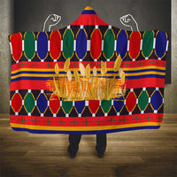 Burkina Faso Hooded Blanket with Red Green Blue Geometric - Wonder Print Shop