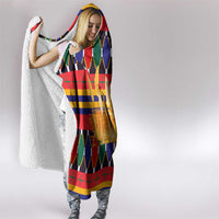 Burkina Faso Hooded Blanket with Red Green Blue Geometric - Wonder Print Shop