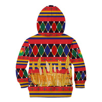 Burkina Faso Kid Hoodie with Red Green Blue Geometric - Wonder Print Shop