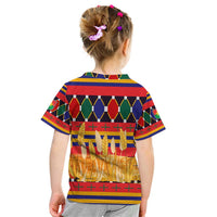 Burkina Faso Kid T Shirt with Red Green Blue Geometric - Wonder Print Shop