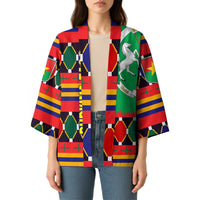 Burkina Faso Kimono with Red Green Blue Geometric - Wonder Print Shop