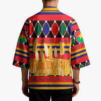 Burkina Faso Kimono with Red Green Blue Geometric - Wonder Print Shop