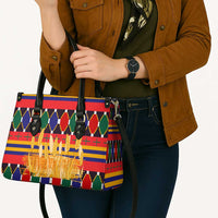 Burkina Faso Leather Bag with Red Green Blue Geometric - Wonder Print Shop