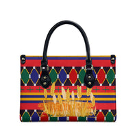 Burkina Faso Leather Bag with Red Green Blue Geometric - Wonder Print Shop