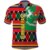 Burkina Faso Polo Shirt with Red Green Blue Geometric - Wonder Print Shop